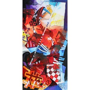 Ashkal, Acrylic on Canvas, 18" x 36", AC-ASH-037